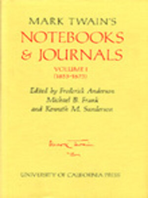 cover image of Mark Twain's Notebooks & Journals, Volume I